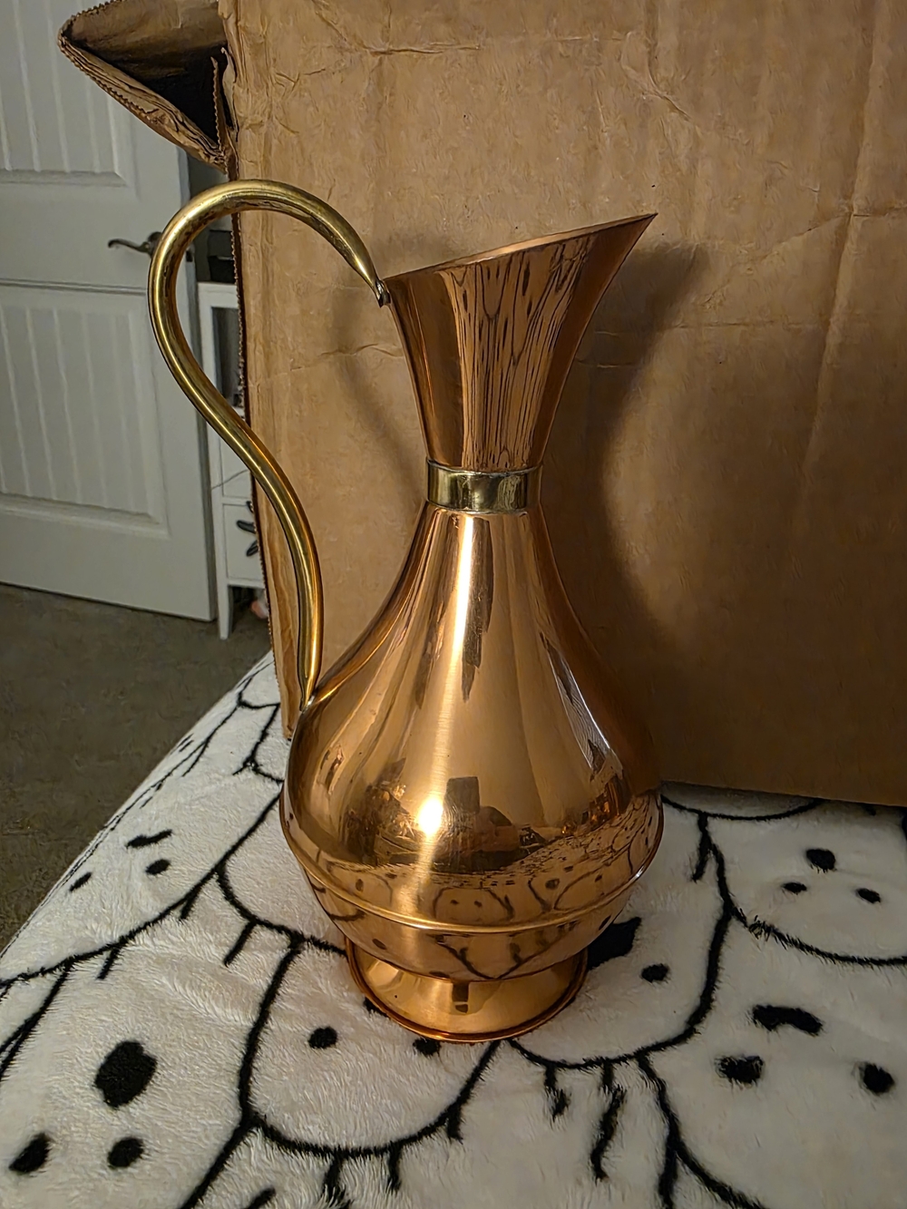 VINTAGE CORPAL Copper Pitcher Vase - Copper and Gold MADE IN PORTUGAL